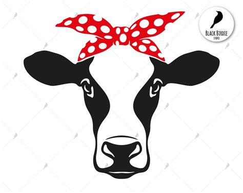 Cow Head Bandana Svg Cow Svg Cow Bandana Svg Farm Svg Etsy