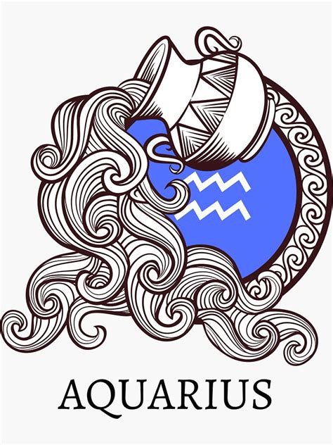 "Aquarius Pouring water over symbol" Sticker for Sale by FosterKeith | Redbubble