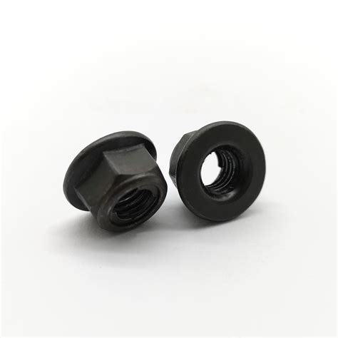 DIN 6927 Self Locking Flange Nut Medium Strength Steel Black Oxide