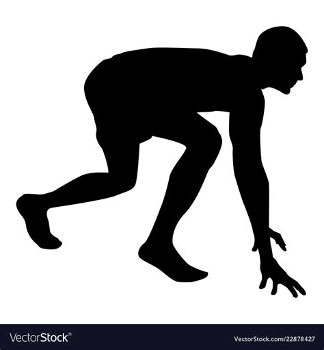 Runner Preparing To Start Running Royalty Free Vector Image