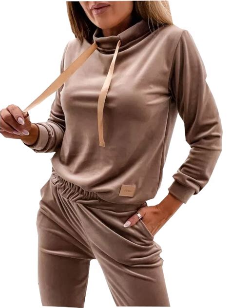 Damski Dres Welurowy Cappuccino Rozmiar Xl Allegro Pl