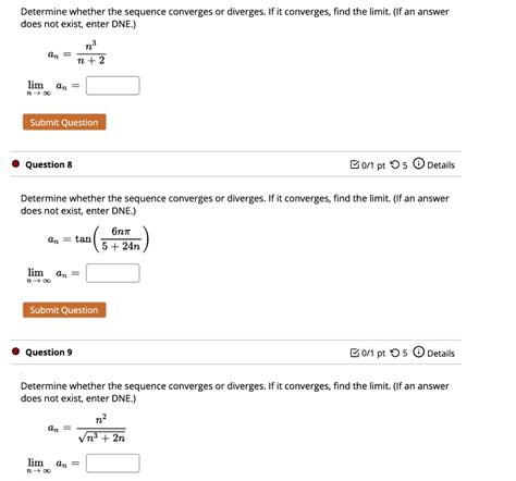 SOLVED Determine Whether The Sequence Converges Or Diverges If It