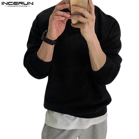 Incerun Masculino Coreano Casual Simples Carta Impressa Em Torno Do