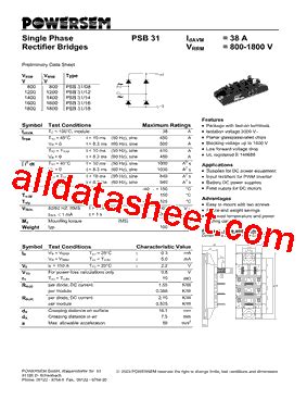 PSB31 Datasheet PDF Powersem GmbH