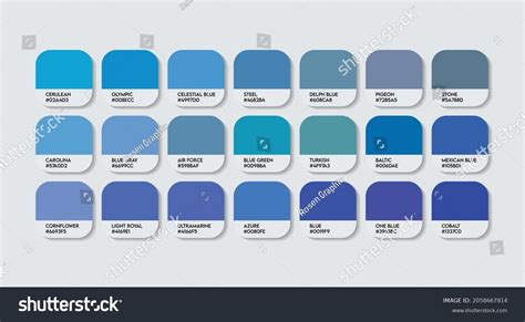 Blue Color Code Guide Palette Color Stock Vector (Royalty Free ...