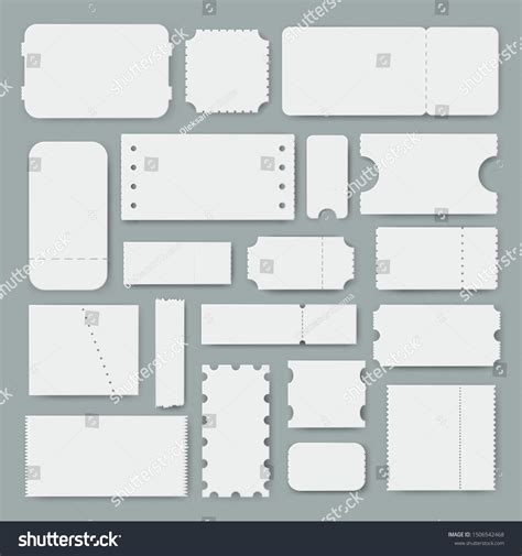 Various Blank Tickets Vector Set Empty Stock Vector (Royalty Free ...