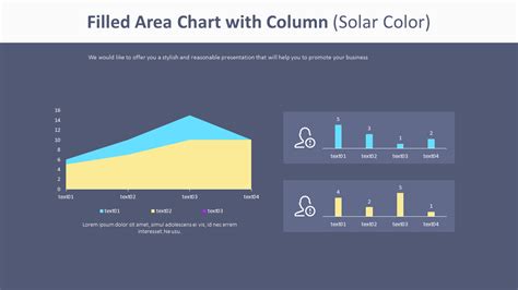 Filled Area Chart With Column Solar Color