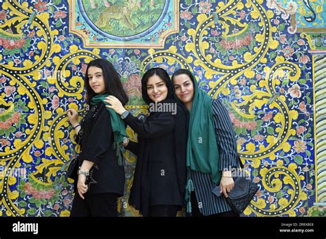 Tehran Aug Tourists Pose For Photos At The