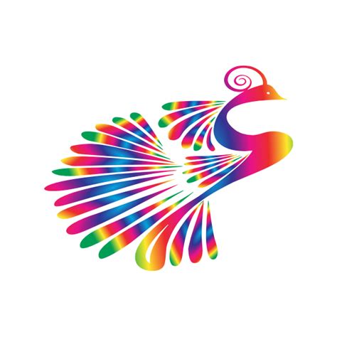 Stylized Peacock Colorful 2 Free Svg