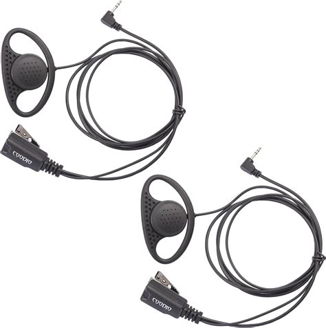 COODIO 2 x Ohrhörer 1 Pin D Ring Polizei Security Ohrhörer Headset