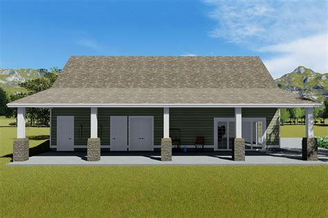 Country Carriage House Plan With Porch And Bed Or Bonus Room Ut