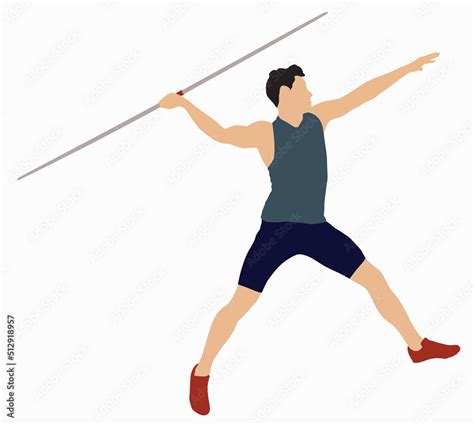 Professional Javelin Thrower In Position Stock Illustration Adobe Stock