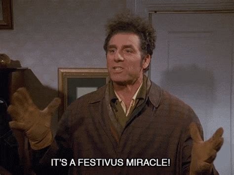 Kramer Saying “It’s a Festivus Miracle” (Seinfeld) | Gifrific