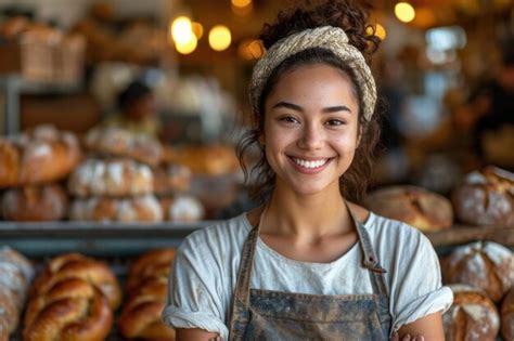 Premium Photo A Small Business Owner Proudly Standing In Front Of