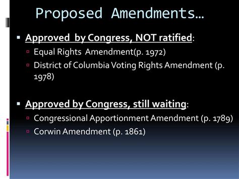 Ppt The Amendment Process And The Bill Of Rights Powerpoint