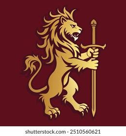 Royal Lion Sword Logo Stock Vector (Royalty Free) 2510560621 | Shutterstock