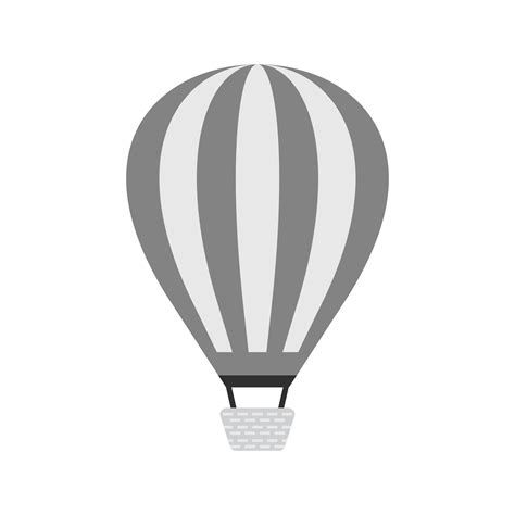 Hot Air Balloon Flat Greyscale Icon 15652643 Vector Art At Vecteezy