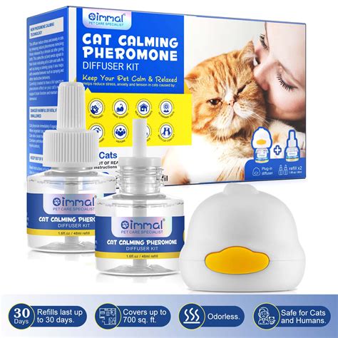 Oimmal Cat Calming Diffuser Kit, Stress & Anxiety Relief with Pheromone Plug-In, for Pet/Feline ...