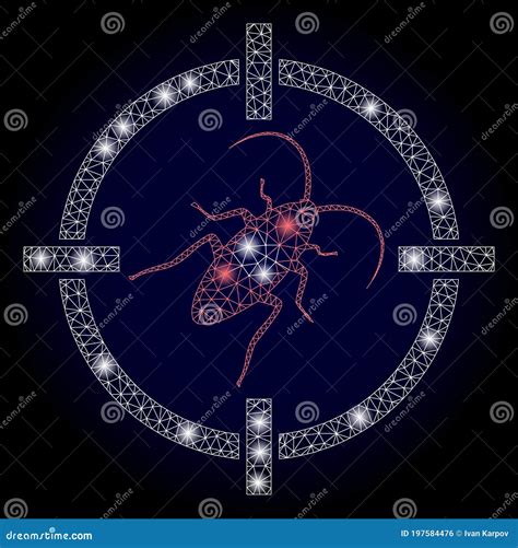 Bright Web Mesh Target Cockroach with Lightspots Stock Vector