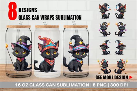 Glass Can Black Cat Halloween Graphic By Artnoy Creative Fabrica