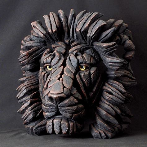 Lion Bust Black EDB09K Limited Edition EDGE Sculpture By Matt Buckley