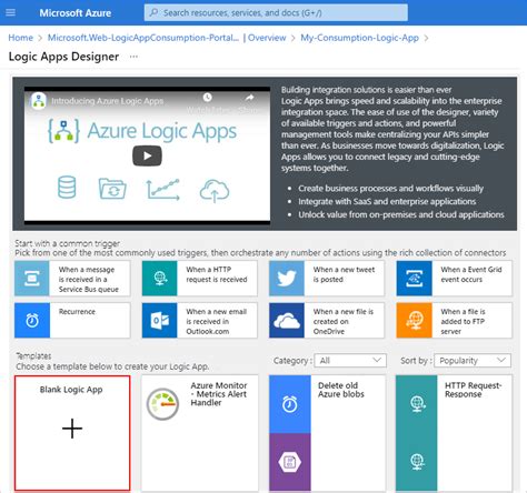 Create Example Consumption Workflow Using Azure Portal Azure Logic