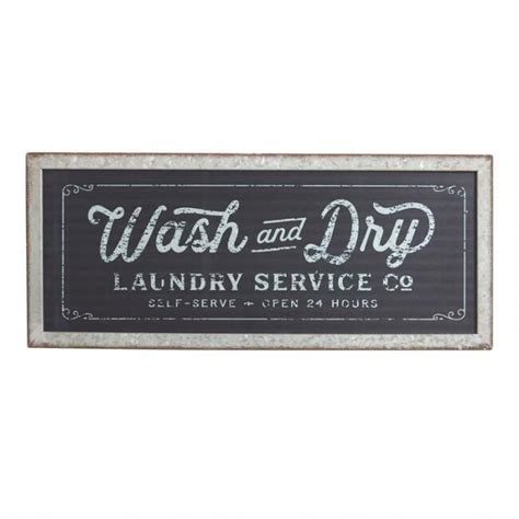 Wash And Dry Laundry Galvanized Metal Sign