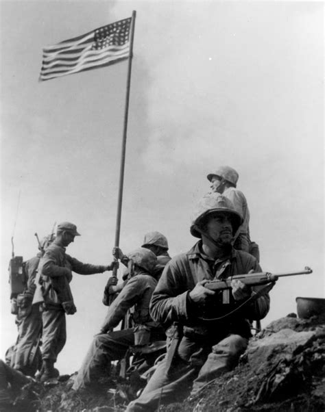 World War II Pictures In Details: First Flag Raising on Iwo Jima