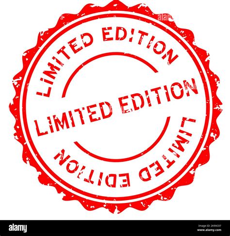 Grunge Red Limited Edition Word Round Rubber Seal Stamp On White