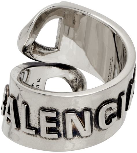 Balenciaga Silver Gourmette Ring Balenciaga