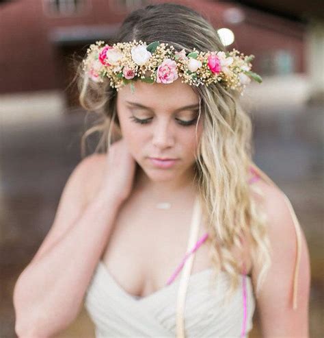 Dried Flower Crown Brides Maids Hair Wreath Destination Wedding