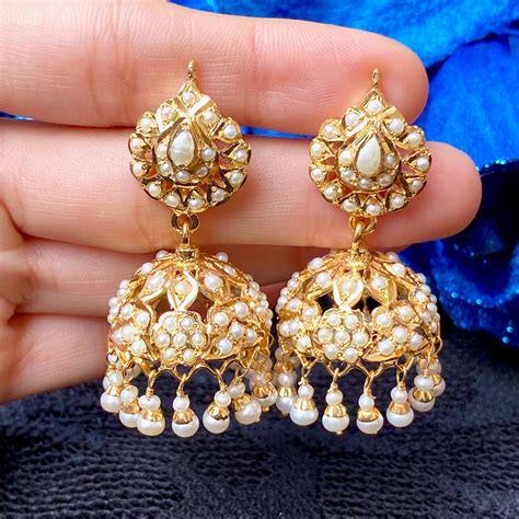 Pearl Jhumki Punjabi Jadau Jhumka Silver Jewellery Indian Etsy