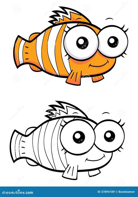 Cartoon Clown Fish Stock Vector Illustration Of Drawing 37894189