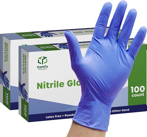 Comfy Package Xl Safe Handling Nitrile Gloves 200 Pack Disposable