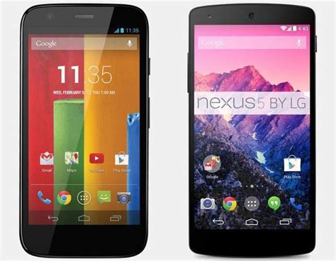 Moto G Versus Nexus 5