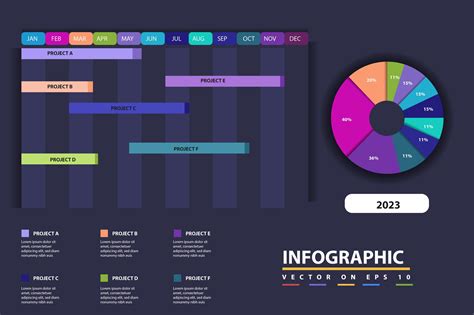 Premium Vector Infographic Template For Business 12 Monthly Modern Timeline Gantt Chart With