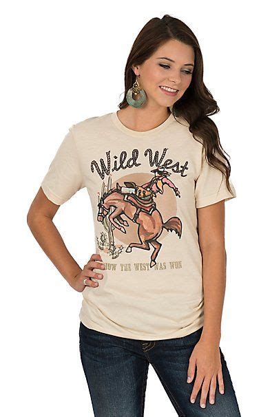 Xoxo Art And Co Womens Soft Cream Wild West Graphic T Shirt Cavenders Womens Shirts Ladies