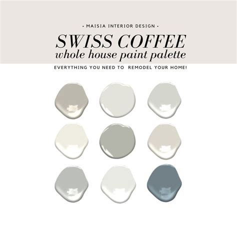 Swiss Coffee Paint Color Palette Benjamin Moore Color Etsy In 2023 Benjamin Moore Colors