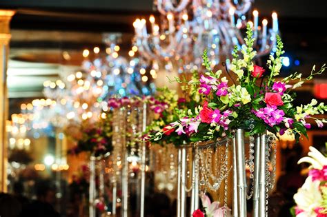 Bamboo Wedding Reception Chairs With Crystals Tropical Wedding Flowers