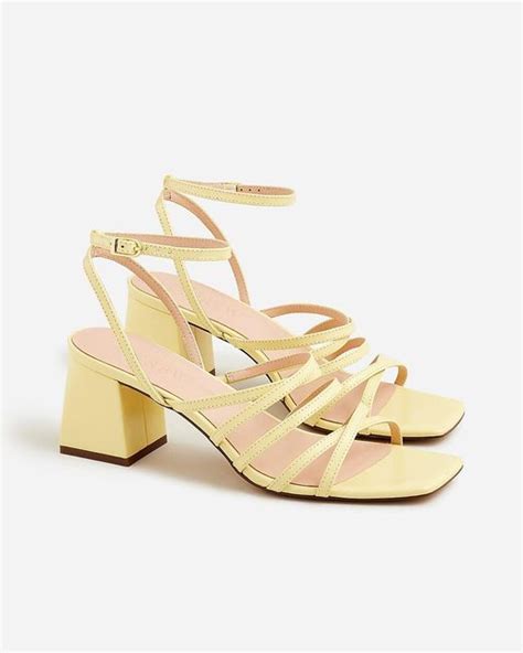 J Crew Layne Strappy Sandal Heels In Metallic Lyst