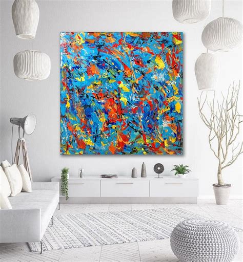 Abstract Jackson Pollock Inspired Art Jackson Pollock Large Etsy