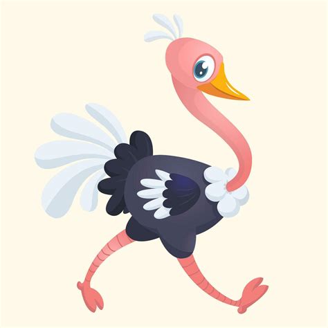 Cute cartoon ostrich. Vector character illustration 26582786 Vector Art ...