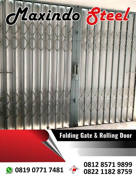 Folding Gate Galvalum Jenis Dan Harga Permeter Terbaru Maxindo