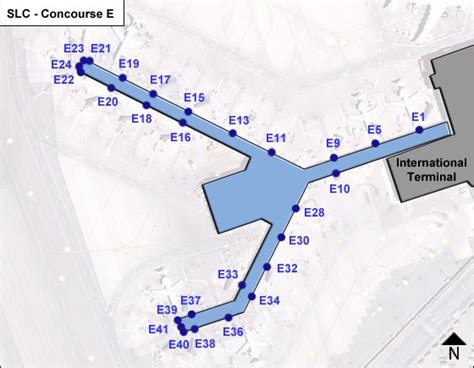 Salt Lake City Airport SLC Concourse E Map