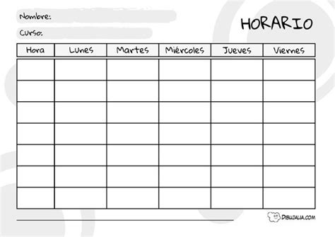 Plantilla Horario De Clase Horario De Clases Plantillas Horarios