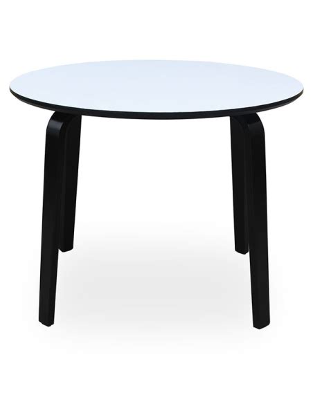 Mesa De Comedor Madera Blanca Con Canto Negro Kasas Decoraci N