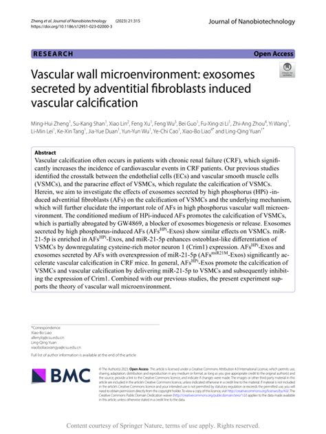 PDF Vascular Wall Microenvironment Exosomes Secreted By Adventitial