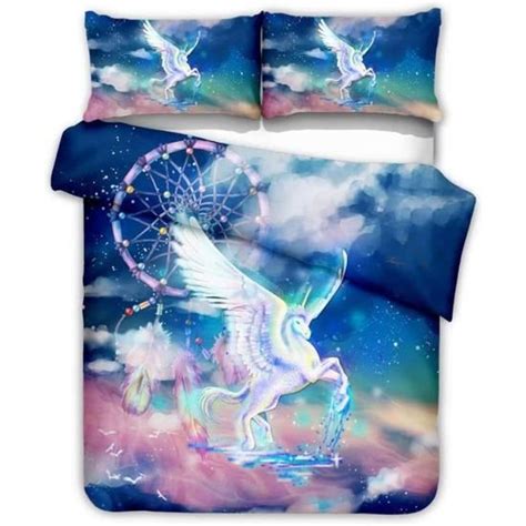 ZHMAO Parure De Lit Pour Enfant Licorne Pour Fille En Microfibre Douce