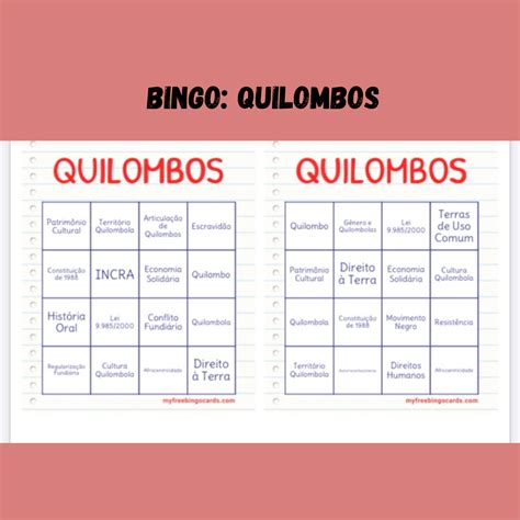 BINGO QUILOMBOS MD PEDAGÓGICO Hotmart