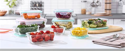 Vtopmart Pack Glass Food Containers With Lids Meal Prep Containers